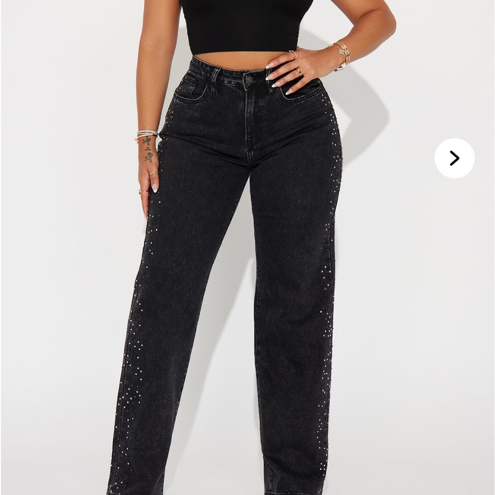 Fashion Nova Black Flare Wide Leg Jeans